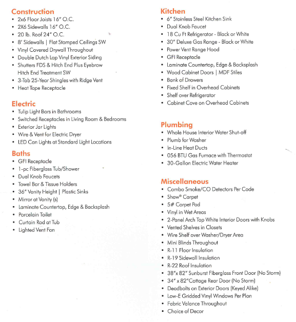 standard features